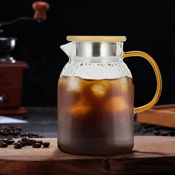 SWETRACE 1Pcs Glass Pitcher Kitchen Pitcher With Lid For Family