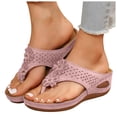 thumbnail image 1 of Sandale Compensée pour Femmes Légère à Plateforme Florale Sandales de Plage Dames Été Bohème Chic Sandales à Bride Rose Taille 6,5, 1 of 5