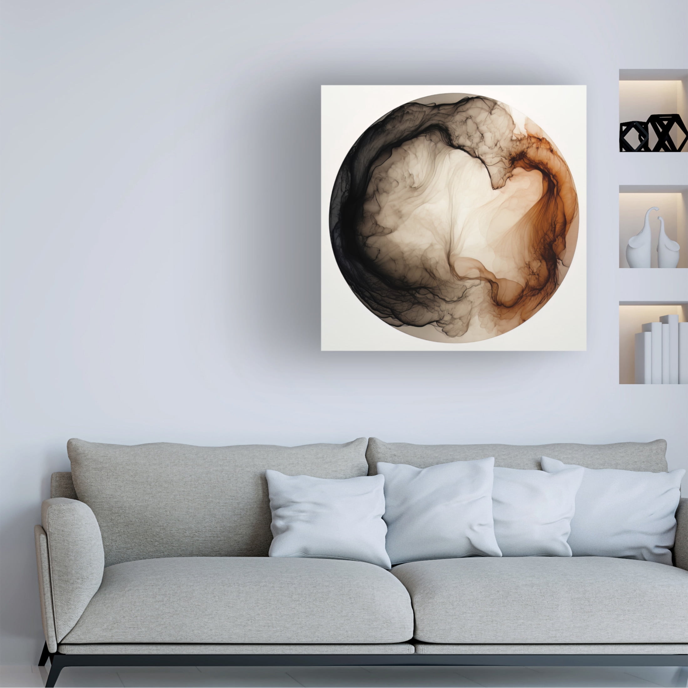 Canvas Wall Art - Bilge Paksoylu 'Dreamy Ink 1' Wall Art for Living Room, Bedroom, or Office D?cor by Trademark Fine Art - 18 x 18 Inches
