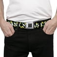 thumbnail image 3 of Buckle-Down Belt, Seatbelt Buckle Belt, Cash Money Dollar Black White Yellow Green, 34 to 52 Inches, 3 of 9