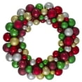 thumbnail image 2 of Northlight Traditional 2-Finish Shatterproof Ball Christmas Wreath - 24" - Multicolor - Unlit, 2 of 7