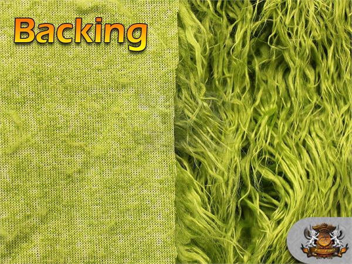 Faux Fur Long Pile MONGOLIAN SHEEP OLIVE Fabric / 64"W / Sold By the yard