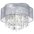 thumbnail image 1 of Dainolite JOS144FH-PC-114 4 Light Crystal Flush Mount with Silver Organza Shade, 1 of 1
