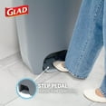 thumbnail image 2 of Glad Kitchen Trash Can with Lid, Step Foot Pedal and Garbage Bag Rings, 20 Gallon, Grey, 2 of 12