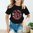 thumbnail image 2 of shoper Toddler Tees 4t Crew Neck Letter Graphic Print Short Sleeve Fashion Preppy Clothes T Shirt for Boys and Girls Black 130, 2 of 4