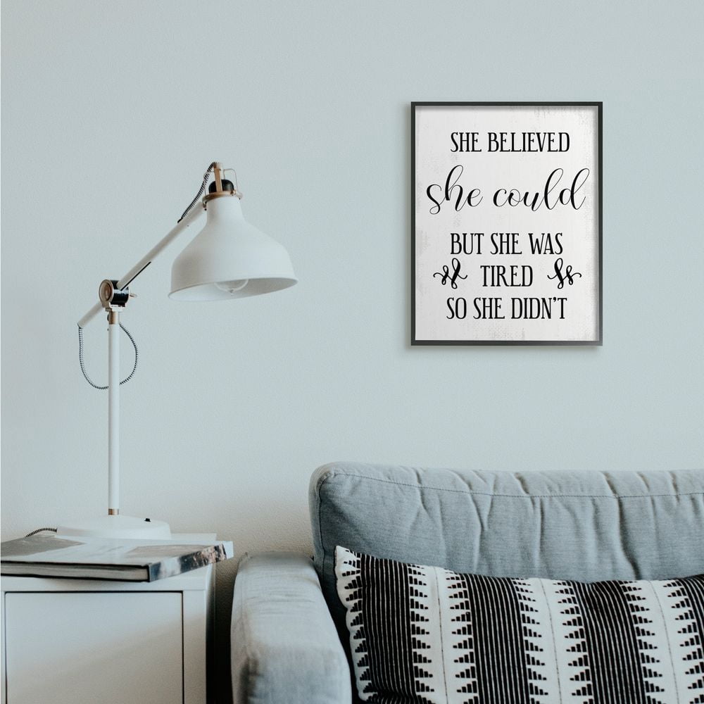 Stupell Industries She Could But Was Tired Phrase Female Positivity Humor Designed by Daphne Polselli