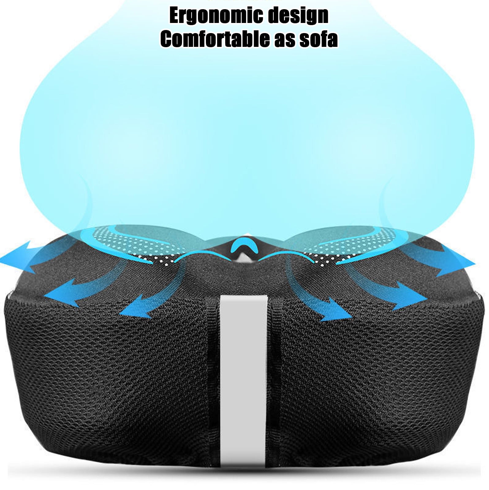 Extra Large Bike Seat Cushion, Enlarged and Widened Soft Gel Saddle Cover, Universal Thick Silicone Mountain Bike Seat Pad, Ultra Comfortable Bicycle Riding Accessory for Adults