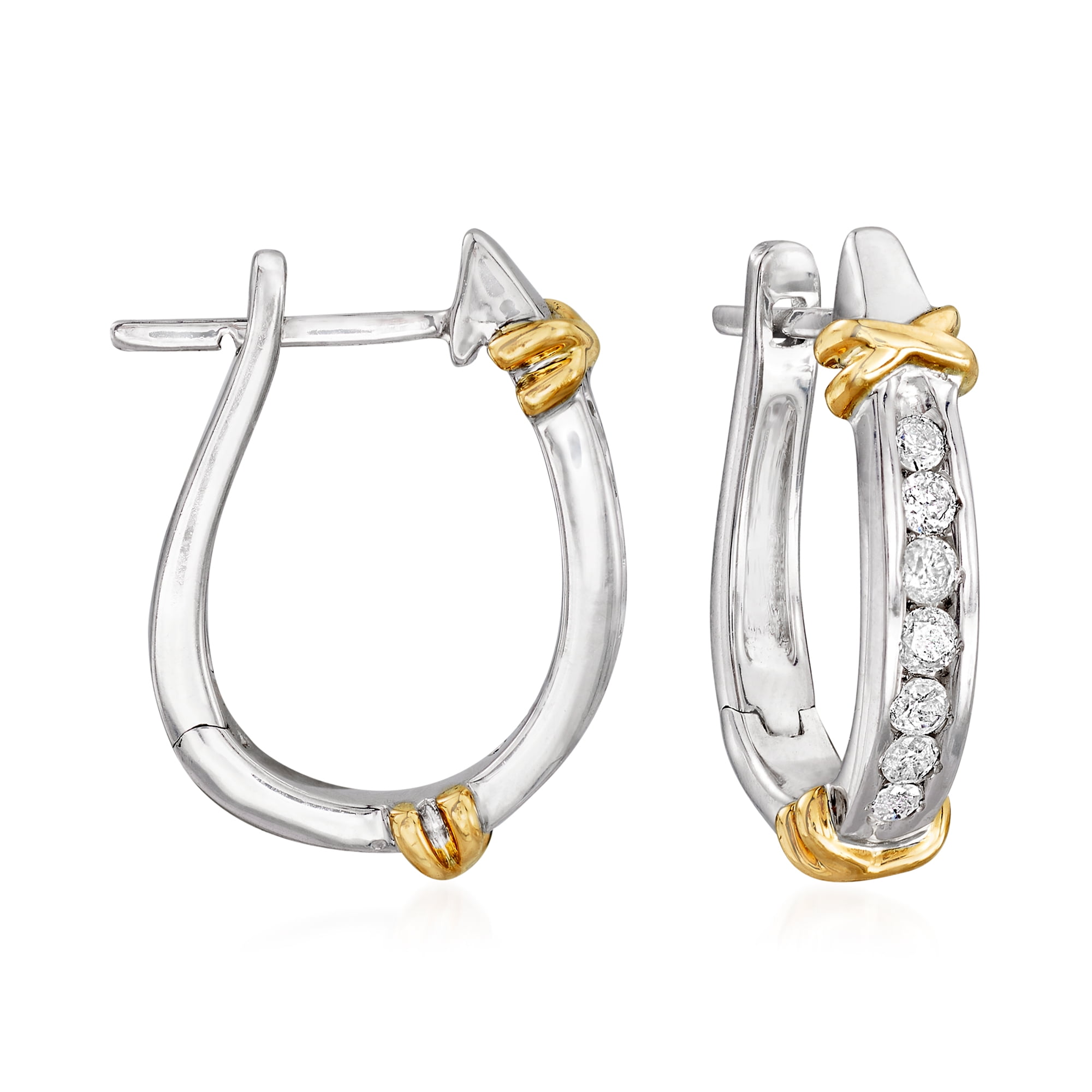 Ross simons diamond hoop earrings Clearance