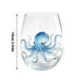 thumbnail image 2 of Artisanal Blue Ringed Glassware Octopus Stemless Wine Glass Handcrafted Borosilicate Nautical Tabletop Bar Decor Gift Set,Gifts for friends, family, and coworkers(G), 2 of 7