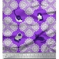 thumbnail image 1 of Soimoi Polyester Crepe Fabric Floral & Cat Animal Printed Craft Fabric by The Yard 42 Inch Wide, 1 of 3