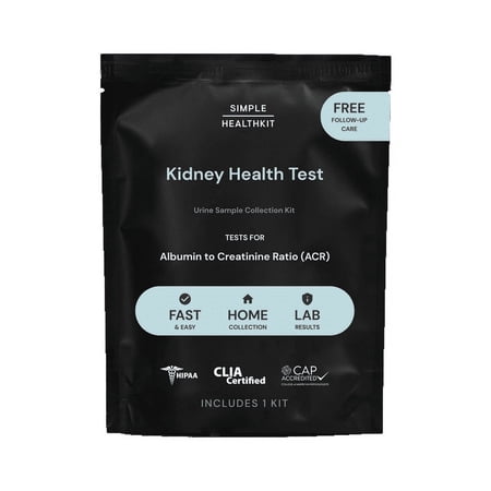 Simple HealthKit At-Home Kidney Health Test Collection Kit, ACR Ratio Test for Males and Females, Free Follow-Up Care & Fast Lab Results, 1 Kit