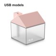 thumbnail image 2 of Rociador de niebla 2W 250ml Forma de casa Luz de noche Humidificador de aire Decoración de sincronización Difusor de niebla, Rosa, USB Inevent HA008481-01B, 2 of 6