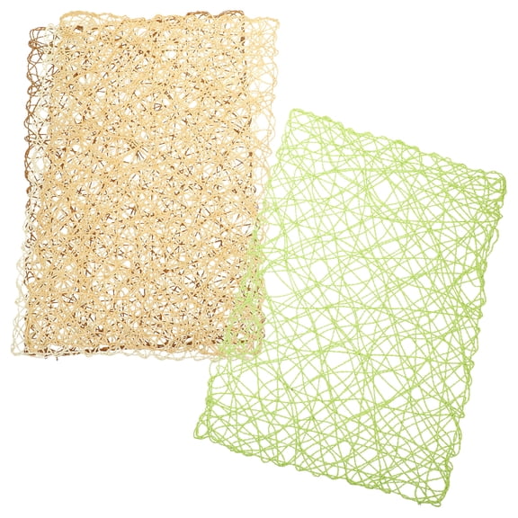 CRILSTYLEO 4Pcs Handwoven Assorted Color Rustic Paper Rope Placemat for Home Dining Table Protection