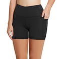 thumbnail image 4 of BALEAF Women's 5" Active Wear High Waist Yoga Shorts with Side Pockets Black L, 4 of 7