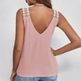 thumbnail image 4 of FAIWAD Womens Hollow Out Straps Tank Tops V Neck Sleeveless Knit Shirts Summer Lace Crochet Splicing Blouses, 4 of 8