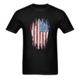 thumbnail image 3 of Men's Casual Round Neck T-shirt American Flag Shirt Loose Short Sleeve Top Pullover, 3 of 5