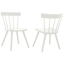 Modway Sutter Wood Dining Side Chair Set of 2 in White