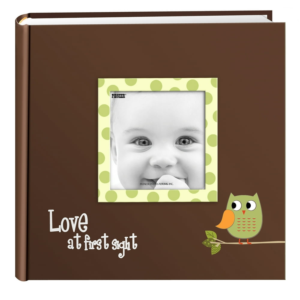 Pioneer Photo Albums Baby Owl Designer 200 Pkt 4x6 Photo Album, Green