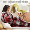 thumbnail image 4 of Tirrinia Red Buffalo Plaid Sherpa Wearable Blanket for Adult Women and Men, Super Soft Comfy Warm Plush Throw with Sleeves TV Blanket Wrap Robe Cover for Sofa, Couch 72" x 55", 4 of 7