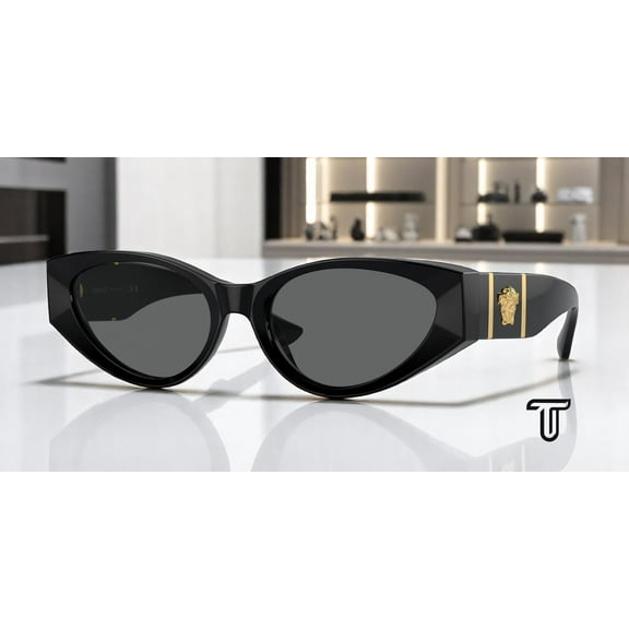 VERSACE VE4454 GB1 87 Black Dark Grey 55 mm Women's Sunglasses