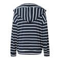 thumbnail image 6 of Winter Striped Drawstring Hooded Long Sleeve Sweatshirt Top for Women Cozy Casual Pullover, 6 of 8