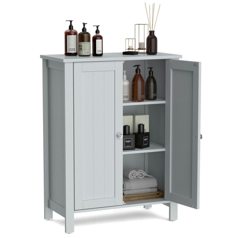 Finihen Bathroom Storage Cabinet, Bathroom Floor Cabinet, 2-Door Bathroom Floor Storage Cabinet Space Saver Organizer, for Bathroom, Living Room, Bedroom, Kitchen, Gray Finihen Bathroom Storage Cabinet, Bathroom Floor Cabinet, 2-Door Bathroom Floor Storage Cabinet Space Saver Organizer, for Bathroom, Living Room, Bedroom, Kitchen, Gray