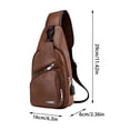 thumbnail image 4 of Leather Sling Bag Crossbody Backpack for Men Women, Travel Outdoor Camping Chest Bag with USB Port for Charging, Lightweight Leather Daypack for Hiking Daily Commute (Light Brown), 4 of 8