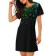 thumbnail image 2 of Fotbe Night Rainbow Sparkles Bata de Dormir para Mujer con Estampado, Camisón de Algodón de Manga Corta, Ropa de Dormir Casual, 2 of 6