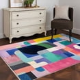 thumbnail image 3 of 3'x5' Area Rugs, Colorful Geometric Indoor Outdoor Area Rug for Living Room Bedroom, Abstract Modern Art Color Block Washable Bathroom Rugs Kitchen Floor Carpet Mats Home Decor Aesthetic, 3 of 8