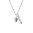 thumbnail image 2 of Delight Jewelry Silvertone Wide Zebra Print Spinners Silvertone Fearless Bar Charm Necklace, 23", 2 of 4
