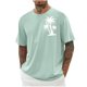 thumbnail image 1 of Camisas de Manga Larga para Hombres Imprimir Casual Cuello Redondo Blusa de Manga Corta, Camisas de Lino para Hombres, 1 of 5