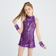 thumbnail image 2 of LOLANTA Girls Sequins Dance Clothes Dress Sparkle Hip Hop Jazz Dance Outfit, Sleeveless Top and Shorts, 2 of 5