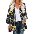 thumbnail image 2 of WXLWZYWL Winter Women'S Floral Print Puff Sleeve Kimono Cardigan Loose Chiffon Cover Up Casual Blouse Tops, 2 of 5