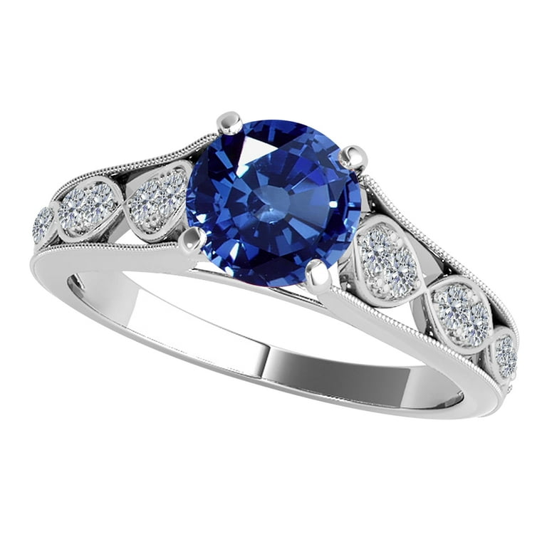 Mauli Jewels Rings for Women Carat Diamond And Tanzanite Ring
