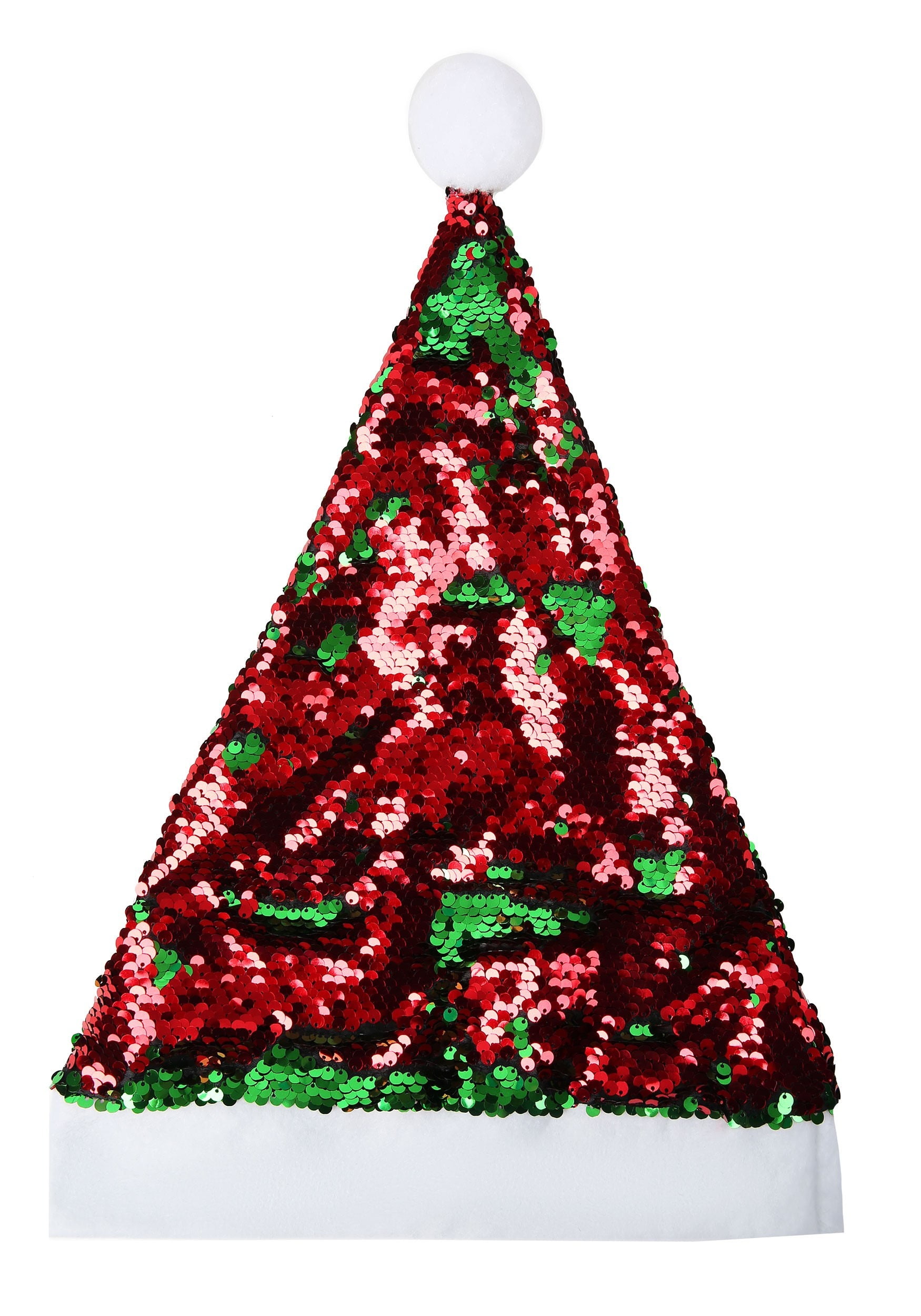 Red and green sequin santa hat Clearance