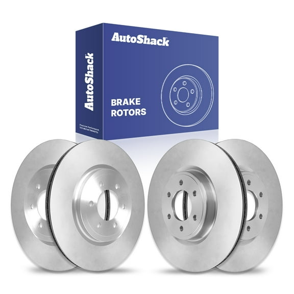 AutoShack Front Vented & Rear Vented Brake Rotors 4-PC Set Replacement for 2021-2025 Ford F-150 2025 Ford F-150 Lightning