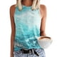 thumbnail image 2 of Prolriy - Camisetas de verano para mujer 2024, camisetas sin mangas para mujer, camisetas casuales holgadas con estampado, blusas sin mangas para mujer, camisetas para mujer, azul claro, XL, 2 of 4