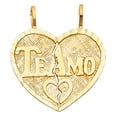 thumbnail image 1 of FB Jewels 14K Yellow Gold Te Amo Heart 2 Piece Pendant 20mm X 22mm, 1 of 1