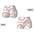 thumbnail image 5 of Yiaed Baseballs Print Women's Athletic Shorts Running Shorts Sporty Short High Waisted Elastic Workout Shorts for Yoga Gym Running & Sports -X-Large, 5 of 7