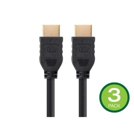 UPC: 0889028137031 | Monoprice High Speed HDMI Cable – 5 Feet – Black  No Logo (3-Pack) 4K@60Hz  HDR  18Gbps  YCbCr 4:4:4  32AWG  CL2 – Commercial Series