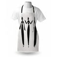 thumbnail image 3 of Ethnic Apron Middle Eastern Woman Figure in Hijab Cultural Authentic Arabesque Girl Illustration, Unisex Kitchen Bib Apron with Adjustable Neck for Cooking Baking Gardening, Black White, by Ambesonne, 3 of 3