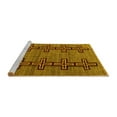 thumbnail image 2 of Ahgly Company Machine Washable Indoor Rectangle Oriental Yellow Modern Area Rugs, 5' x 7', 2 of 4