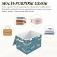 thumbnail image 6 of Yayeee Collapsible Cube Storage Bin with Lid Fabric Closet Decorative Basket with Handles, Capybaras Swimming, 6 of 7