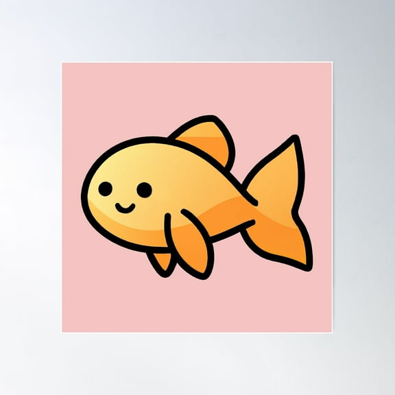 Goldfish Poster Wall Art, Modern Wall Decor For Living Room Bedroom, 24x24 UNFRAMED