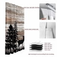 thumbnail image 6 of Deer Silhouettes Blackout Curtains for Bedroom/Living Room, Pinch Pleated Black Out Curtains, Trees Wooden Retro Art Farmhouse Room Darkening Window Drapes with Hooks 2 Panels, 39"x70", 6 of 8