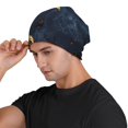 thumbnail image 3 of Rocae Elegant Gold Scrollwork for Beanies Hats for Men Women Warm Chunky Knit Hats Winter Adult Milk Silk Knitted Beanie, 3 of 7
