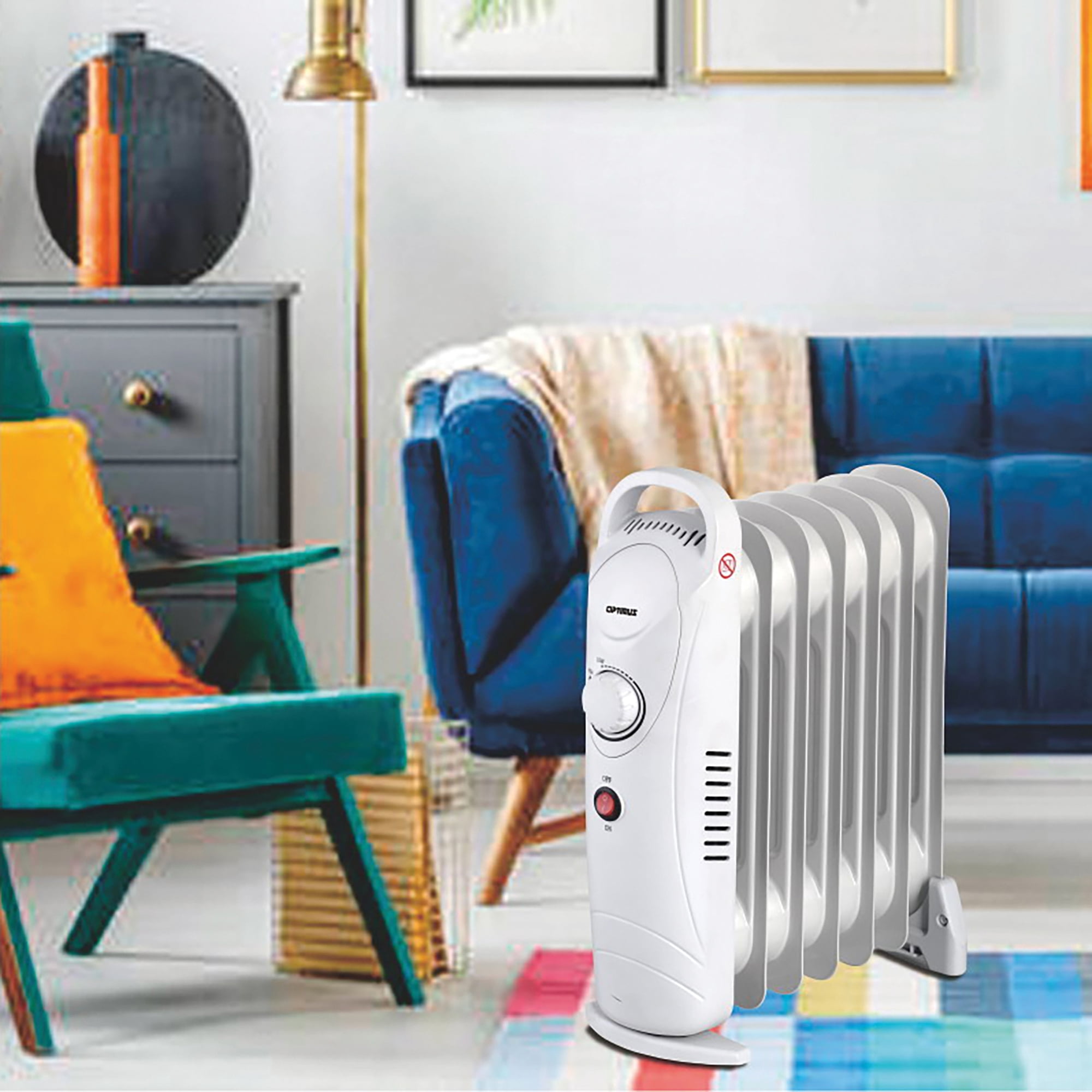 Optimus H-6003 Portable Mini 700W Oil Filled Radiator Space Heater w/  Thermostat - Walmart.com