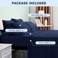 thumbnail image 6 of Subrtex 3-Piece 1600 Thread Count Microfiber Bed Sheet Set Super Soft with 40% Tencel and 60% Cotton (Twin XL, Navy), 6 of 11