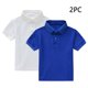 thumbnail image 2 of Odeerbi Chicos Niñas 2 Pack Camisas de Manga Corta Color Sólido Botón Casual Abajo Uniforme Escolar Tops Para 1-13 Años, 2 of 9