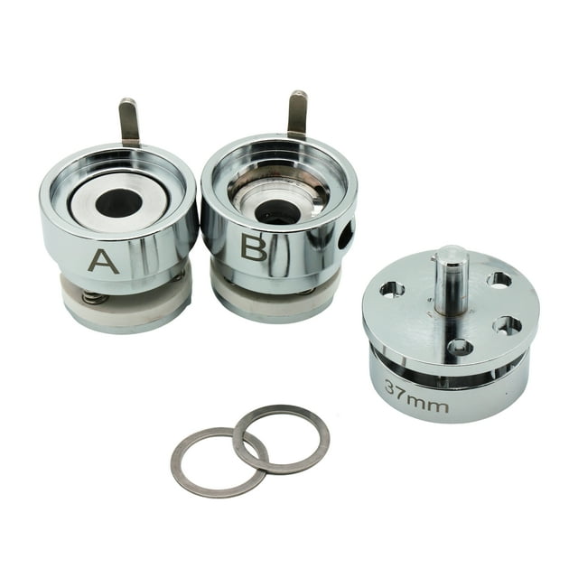 ChiButtons 37mm (1.5") Interchangeable Round Die Moulds-S1 + Free Pin Button Components (100 Sets)…